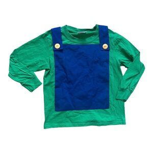 Youth Custom Etsy Boutique Super Mario Brothers Luigi Costume Top - Sz S
